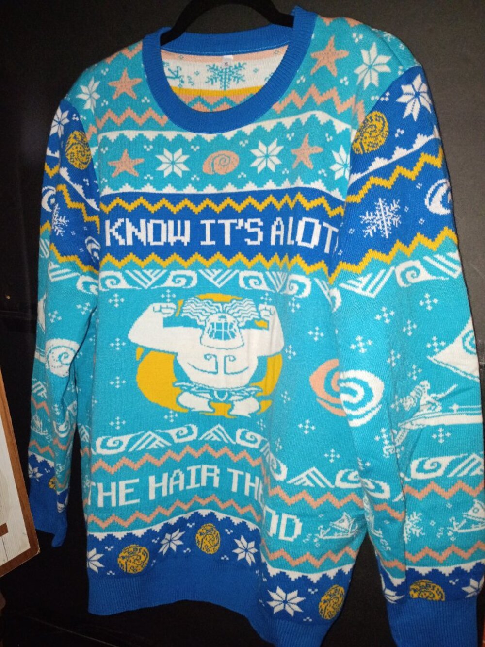 Disney's Moana "You're Welcome" themed ugly Christmas sweater size xl